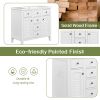 36" Bathroom Vanity without Sink, Cabinet Base Only, Two Cabinets and Five Drawers, Solid Wood Frame, White