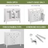 36" Bathroom Vanity without Sink, Cabinet Base Only, Two Cabinets and Five Drawers, Solid Wood Frame, White